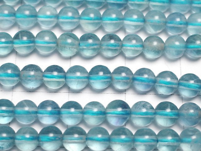 藍綠色螢石 AAA 圓珠 4mm 1 串珠子 (約 15 英寸/38 公分)