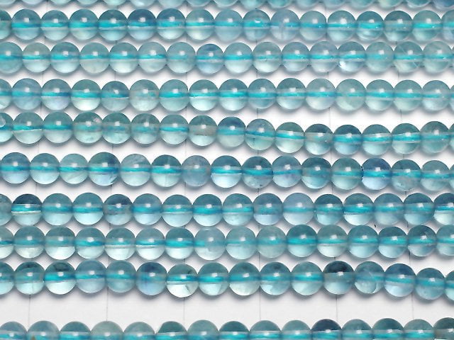 Blaugrüner Fluorit AAA Runde 4mm 1strang Perlen (ca. 15 Zoll/38 cm)