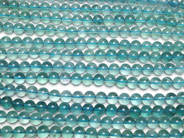 Grüner Fluorit AAA- Runde 6mm halb oder 1strang Perlen (ca. 15 Zoll/38 cm)