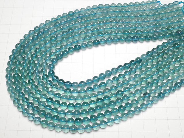 Grüner Fluorit AAA- Runde 6mm halb oder 1strang Perlen (ca. 15 Zoll/38 cm)