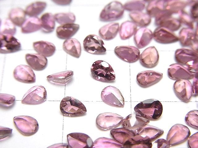 高品質粉紅色電氣石 AAA 裸石 梨形 刻面 4x3mm 5顆