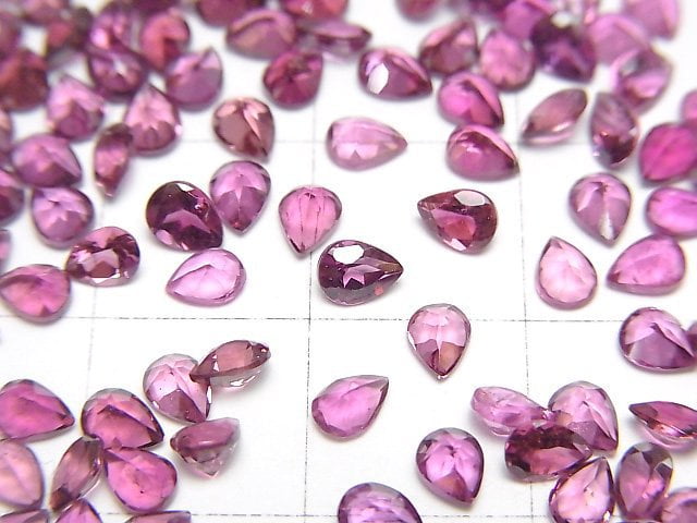 高品質粉紅色碧璽 AAA 裸石 梨形刻面 4x3mm 5顆