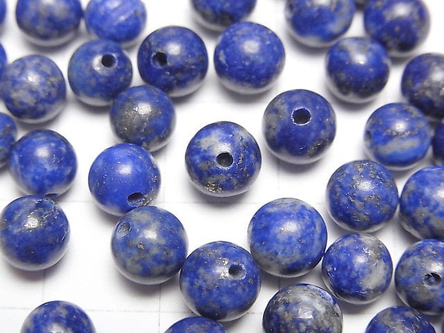 青金石 AA+ 半穿孔圓珠 6公釐 4顆