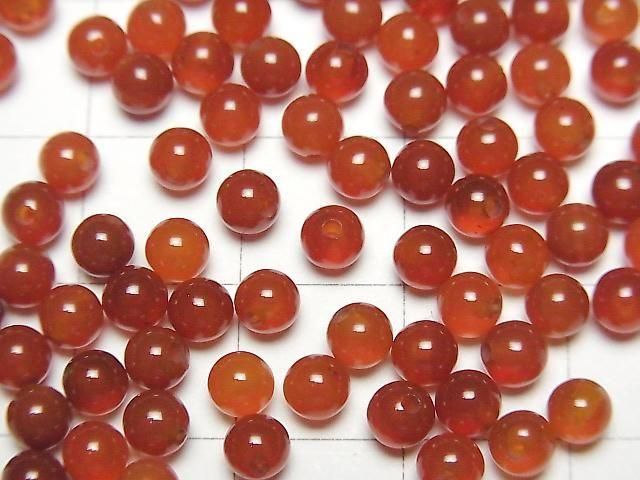 Red Agate AAA Half Drilled Hole Round 4mm 10pcs