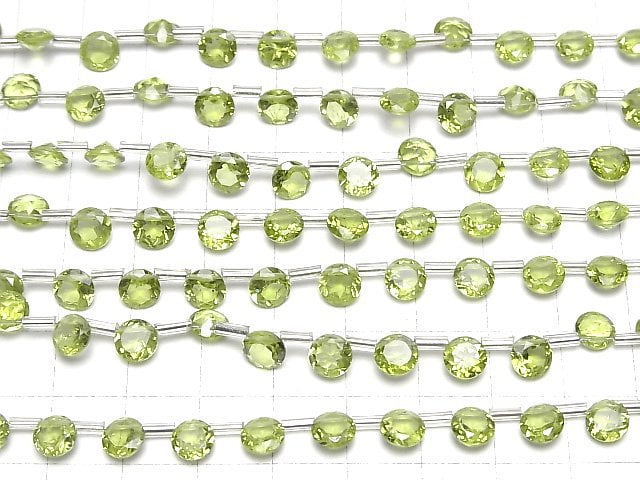 Hohe Qualität Peridot AAA Rund Facettiert 6x6mm halb oder 1Strang Perlen (26Stück)