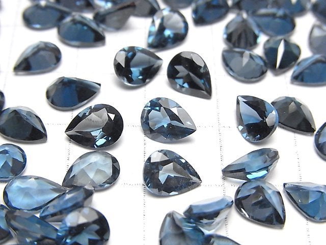 Hohe Qualität London Blau Topas AAA Lose Stein Birnenform Facettiert 8x6mm 2Stück