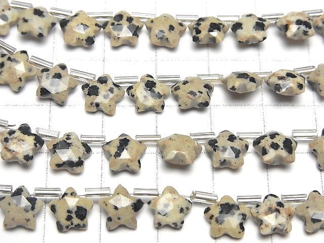 Dalmatiner-Jaspis Facettierter Stern 8x8mm 1Strang Perlen (8Stück)