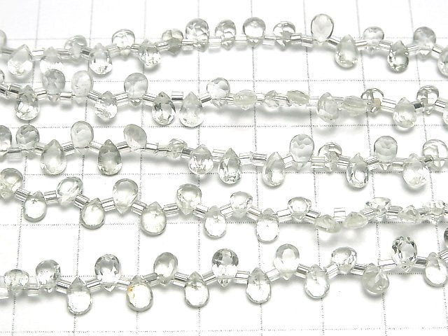 Hochwertiger grüner Amethyst AAA Tropfenform facettiert 6x4mm halbe oder 1 Strang Perlen (38 Stück)