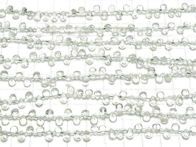 Hochwertiger grüner Amethyst AAA Tropfenform facettiert 6x4mm halbe oder 1 Strang Perlen (38 Stück)