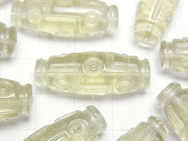 Libyan Desert Glass dZi Beads Rice 1pc