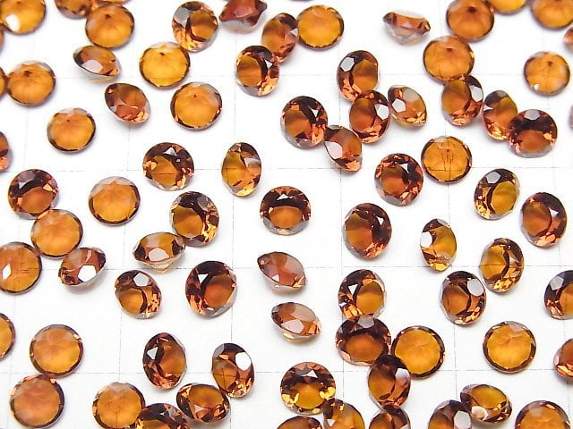 Hochwertiger Madeira Citrin AAA lose Steine rund facettiert 5x5mm 5Stk