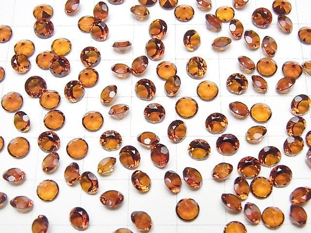 Hochwertiger Madeira Citrin AAA lose Steine rund facettiert 5x5mm 5Stk