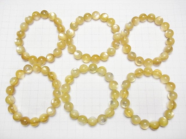 Goldener Mica AAA- Rund 12mm Armband