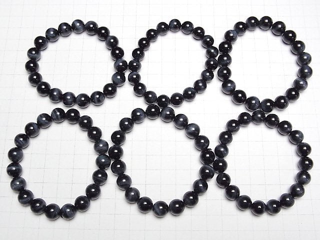Hochwertiger blauer Tigerauge AAA Rund 10mm Armband