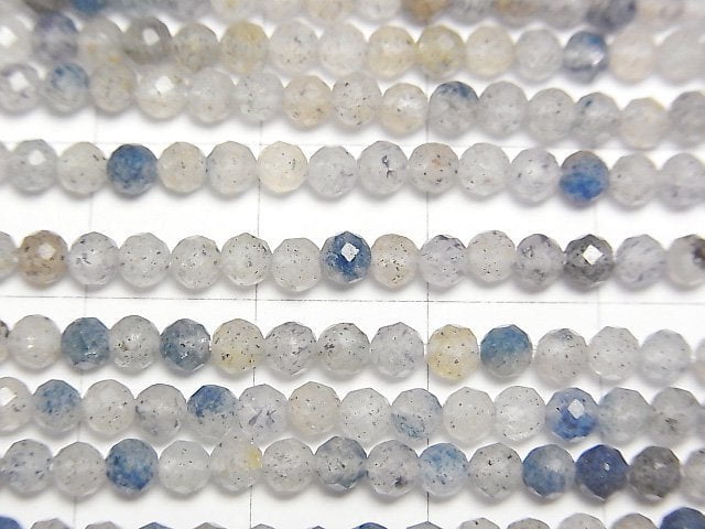 High Quality! Dumortierite in Quartz AA+ Faceted Round 3mm 1strand beads (aprx.15inch/37cm)