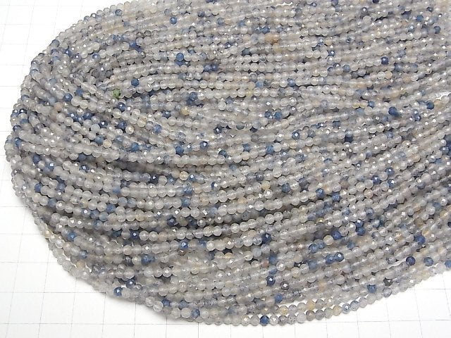 Hochwertig! Dumortierit in Quarz AA+ facettierte Runde 3mm 1strang Perlen (ca. 15inch/37cm)