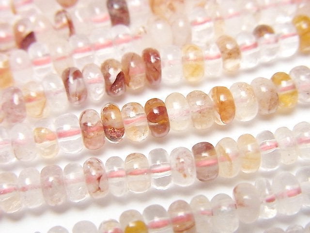 Red Hematite Quartz Rondelle 4x4x2mm 1strand beads (aprx.15inch/37cm)