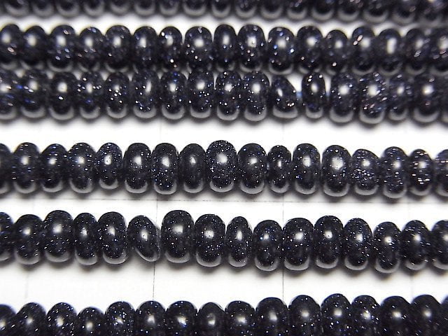 Blue Golden Sand Stone Rondelle 4x4x2mm 1strand beads (aprx.15inch/37cm)
