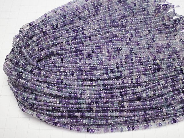 Lila Fluorit AA++ Rondelle 4x4x2mm 1strang Perlen (ca. 15inch/37cm)