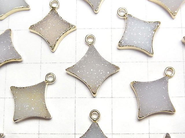 Druzy Agate Sparkle Star Charm 2pcs