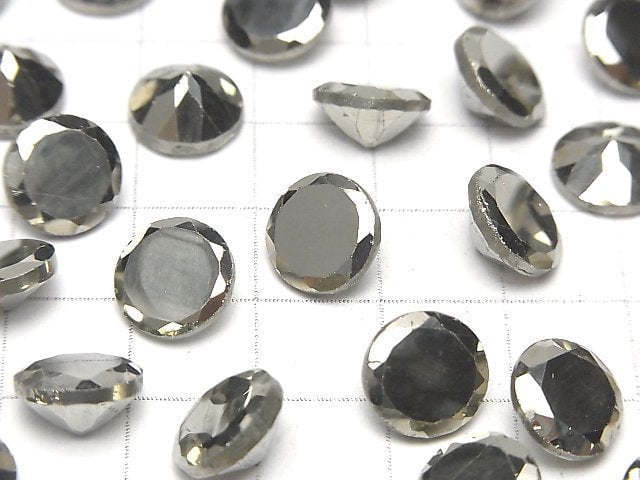 Pyrit lose Steine rund facettiert 10x10mm 1 Stück