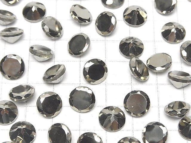 Pyrit lose Steine rund facettiert 10x10mm 1 Stück