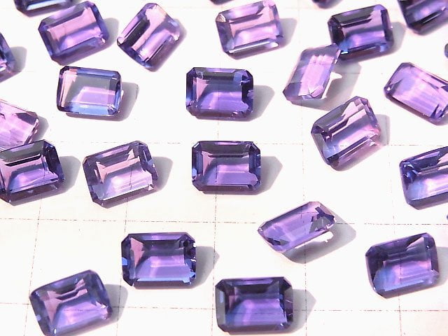 Hochwertiger Farbwechsel-Fluorit AAA Lose Stein Rechteck facettiert 8x6x4mm 1 Stück