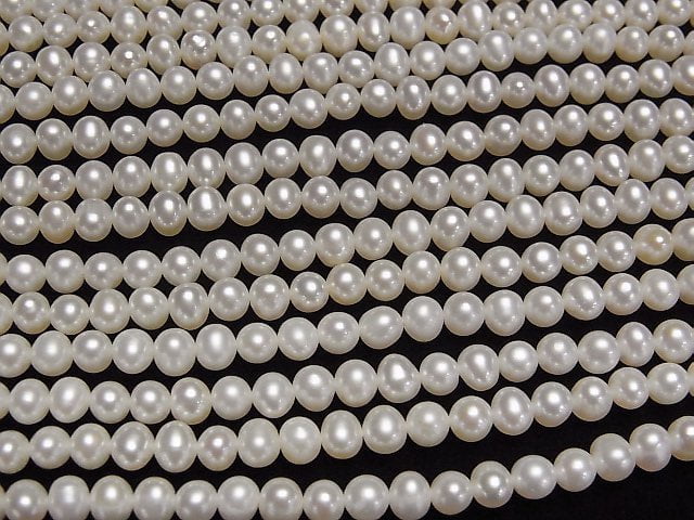 Süßwasserperle AAA- Weiße Kartoffel 5mm halb oder 1strang Perlen (ca. 15 Zoll/37 cm)