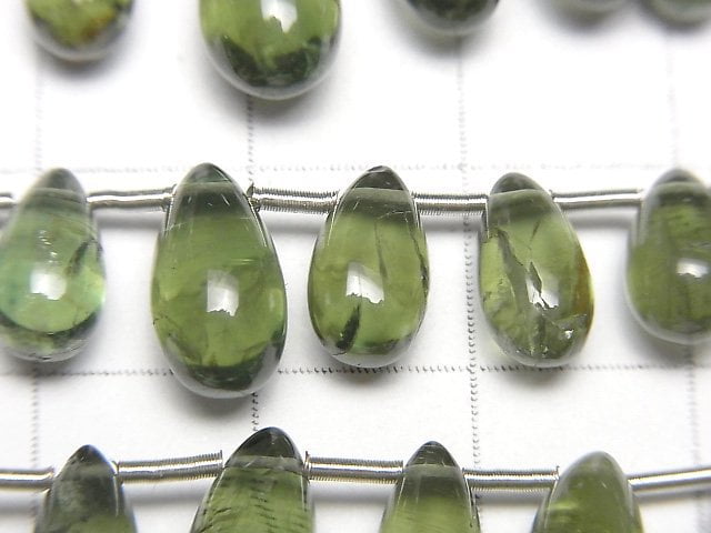 High Quality Green Apatite AA++ Drop (Smooth) half or 1strand beads (26pcs)