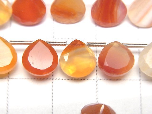 Mixed Carnelian Chestnut Faceted 8x8mm half or 1strand beads (aprx.6inch/16cm)