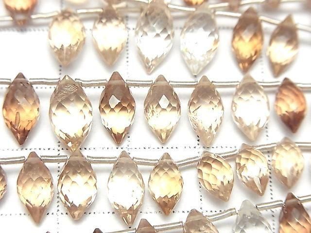 High Quality Brown Topaz AAA- Marquise Rice Faceted Briolette, half or 1 strand (32 pcs)