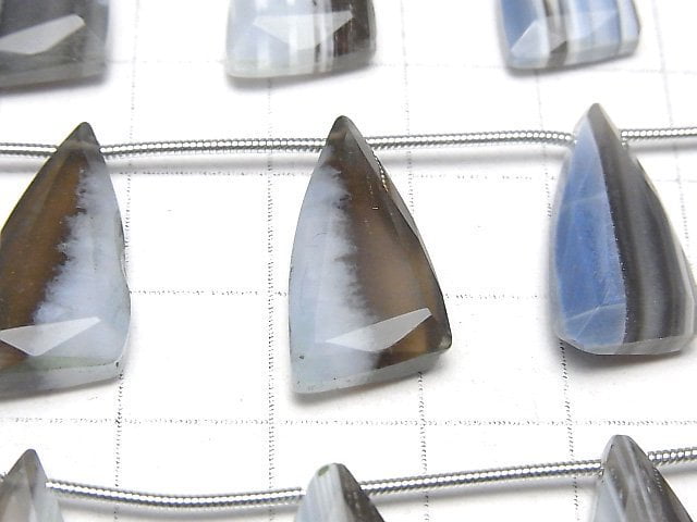 Strip blue opal AA++ Flat Triangle 1strand beads (8pcs)