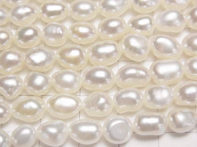 Fresh Water Pearl AA++ Baroque 6-10mm White 1strand beads (aprx.14inch/34cm)