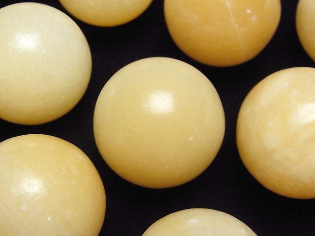 Yellow Calcite Sphere, Round 30mm 1pc