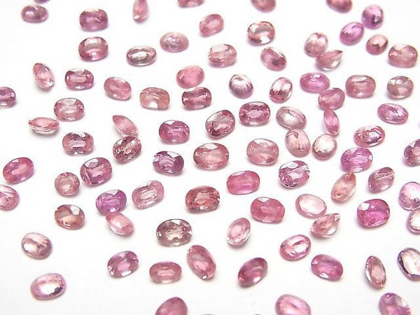 [Video]High Quality Pink Sapphire AAA Loose stone Oval Faceted 4x3mm 3pcs