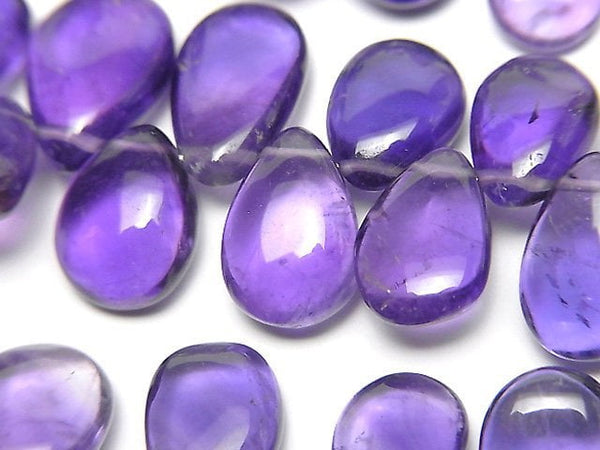 [Video]High Quality Amethyst AA++ Pear shape (Smooth) half or 1strand beads (aprx.7inch/18cm)
