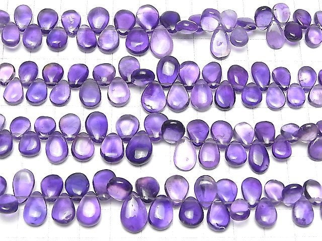 Hochwertiger Amethyst AA++ Birnenform (Glatt) halb oder 1strang Perlen (ca. 7Zoll/18cm)