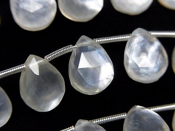 [Video] White Shell x Crystal AAA Faceted Pear Shape 12x9mm half or 1strand (16pcs)