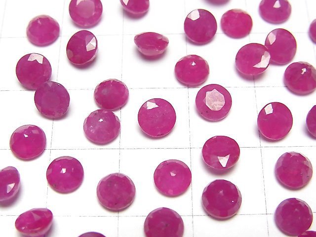 Ruby AAA- Loose stone Round Faceted 5.5x5.5mm 1pc