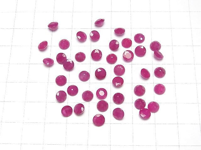 Rubin AAA- Lose Steine Rund Facettiert 5.5x5.5mm 1Stück