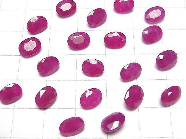 Rubin AAA- Lose Steine Oval Facettiert 8x6mm 1Stück