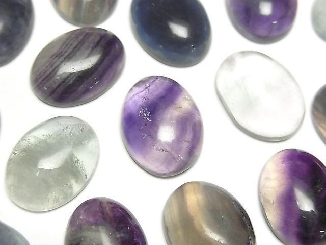 Multicolor Fluorite AA Oval Cabochon 16x12mm 5pcs