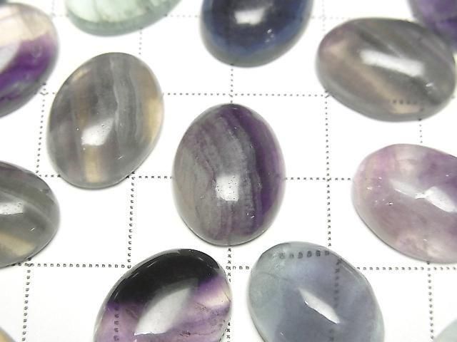 Multicolor Fluorite AA Oval Cabochon 16x12mm 5pcs