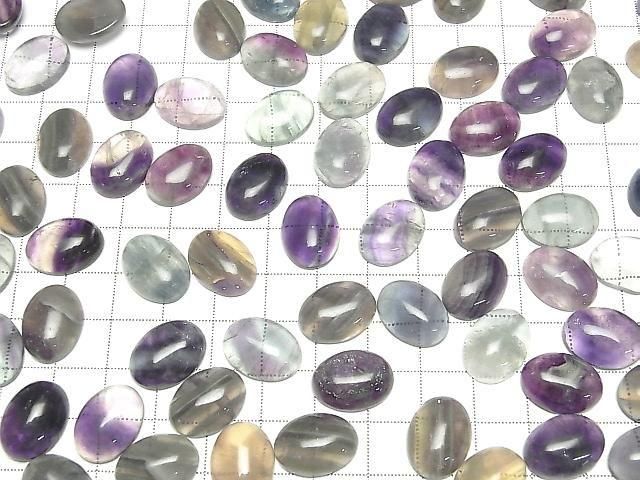 Multicolor Fluorit AA Oval Cabochon 16x12mm 5Stück
