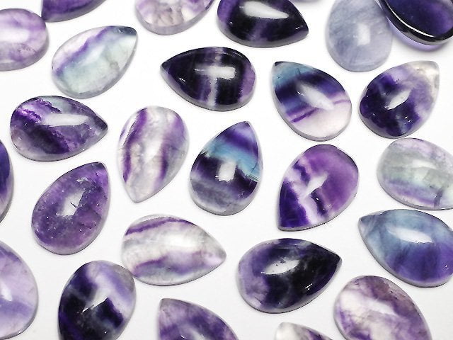 Multicolor Fluorite AA++ Pear shape Cabochon 12x8mm 5pcs