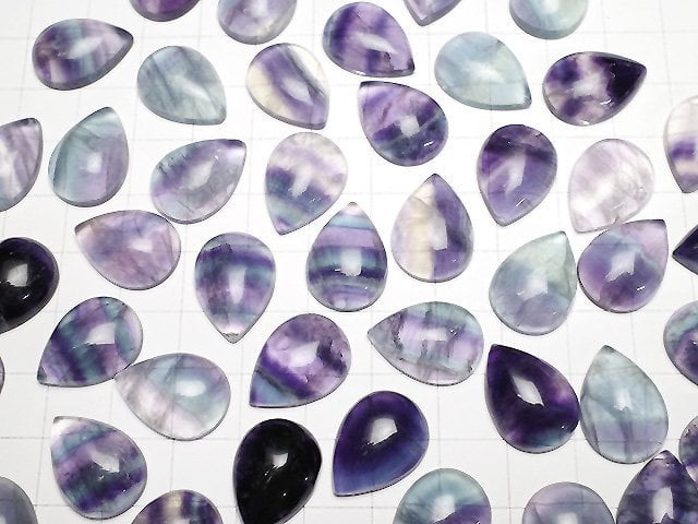 Multicolor Fluorit AA++ Tropfenform Cabochon 18x13mm 5Stück