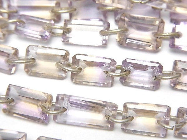 [Video]High Quality Ametrine AAA- Rectangle Faceted [Double Hole] 1strand beads (aprx.6inch/16cm)