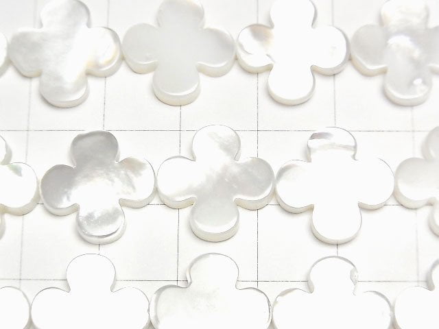 White Shell AAA Flower Motif 15x15x3mm 1/4 or 1strand beads (aprx.15inch/38cm)