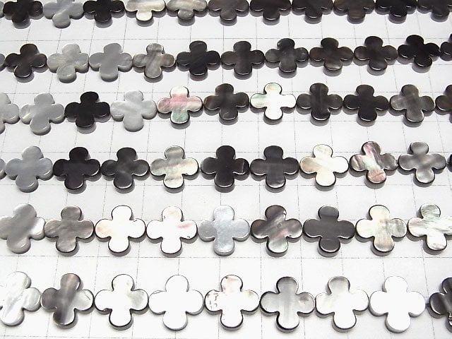 Schwarzes Muschel AAA Blumenmotiv 13x13x3mm 1/4 oder 1 Strang Perlen (ca. 15 Zoll/38 cm)