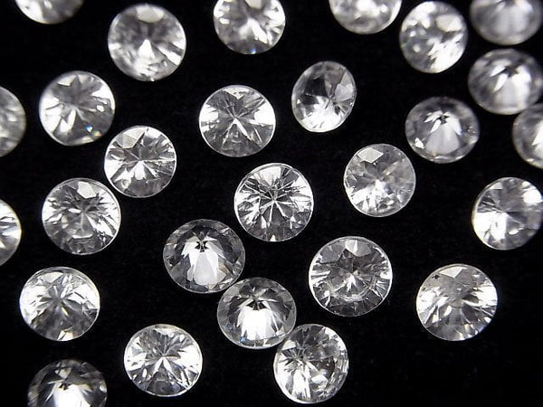 [Video]High Quality Natural White Zircon AAA Loose Stone Round Faceted 6x6mm 2pcs